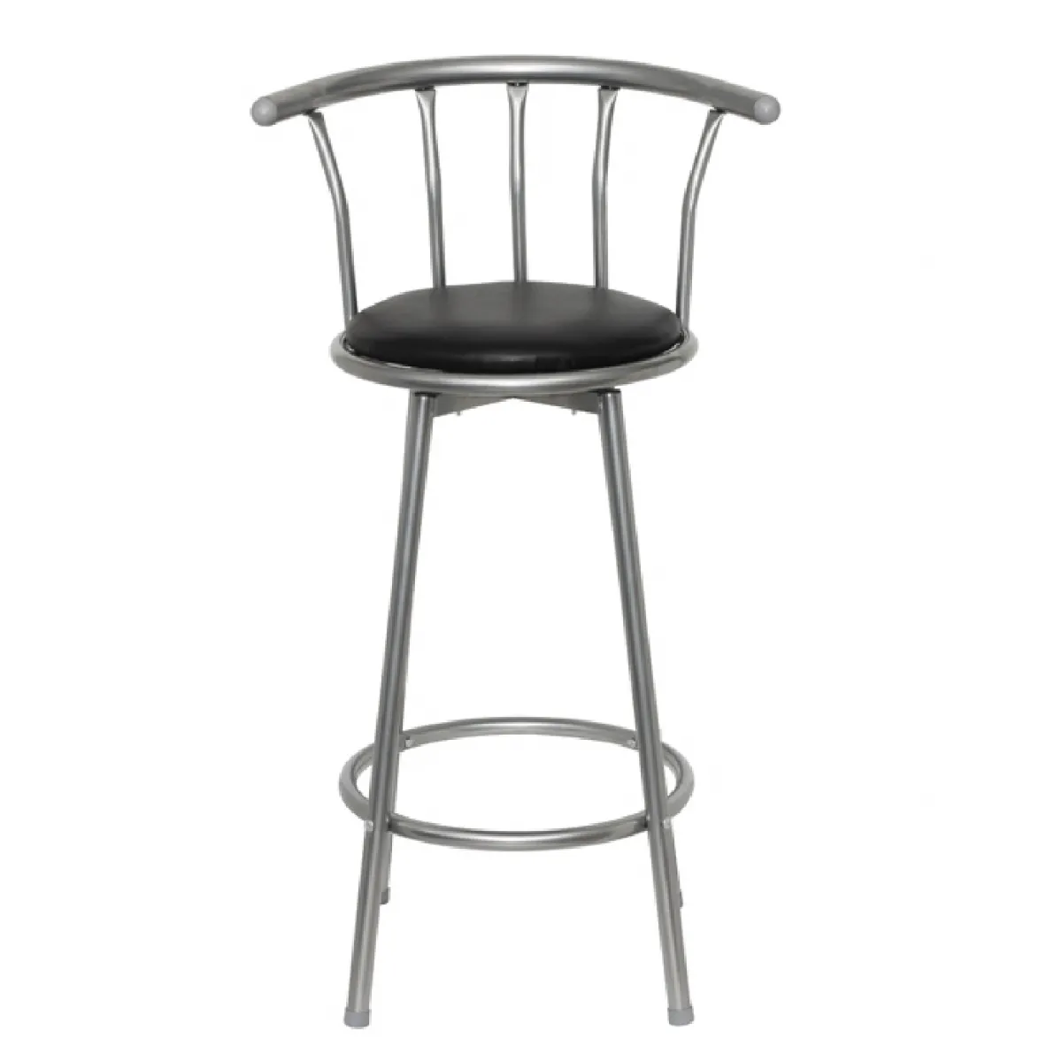 Helloshop26 Lot de 2 tabourets de bar - Noir