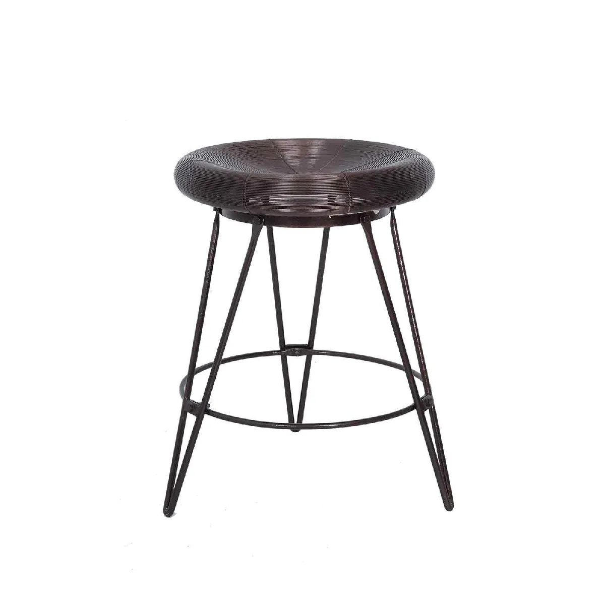 Bois & Chiffons Tabouret fil métal déco cuivre