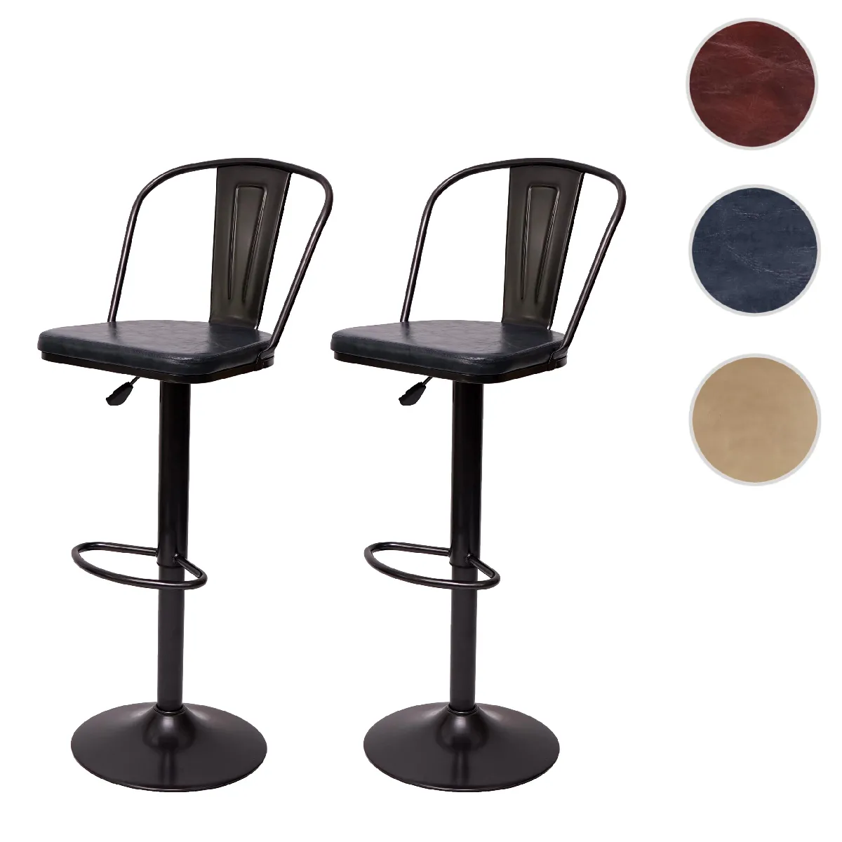 Mendler tabouret de bar lot de 2 - Gris
