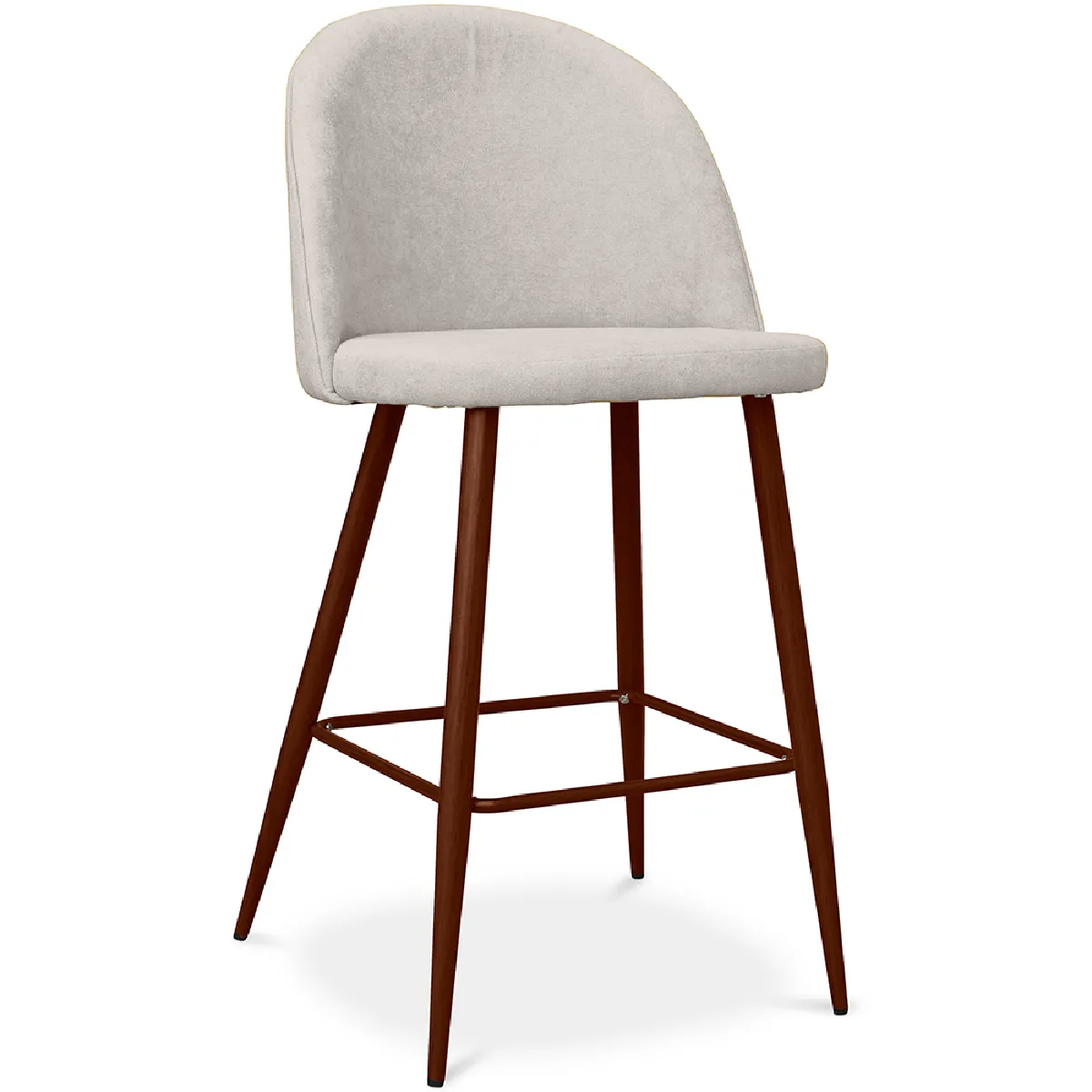 Tabouret rembourré en tissu - Design scandinave - 66cm- Evelyne Crème Tabouret rembourré en tissu - Design scandinave - 66cm- Evelyne Crème
