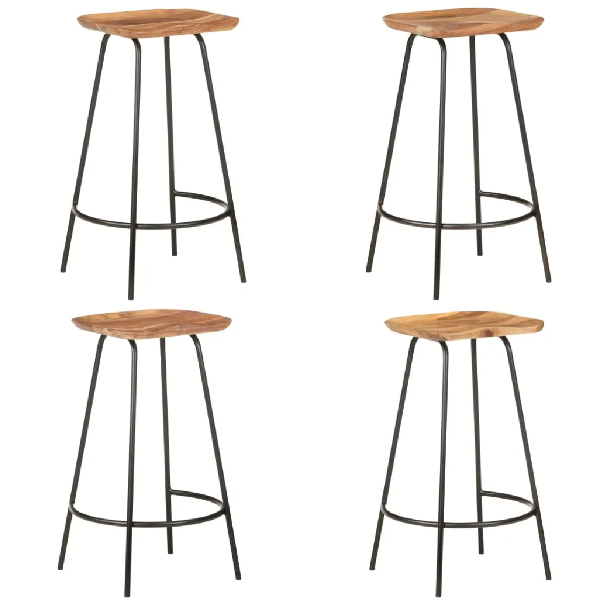 VIDAXL Tabourets de bar bois d'acacia solide