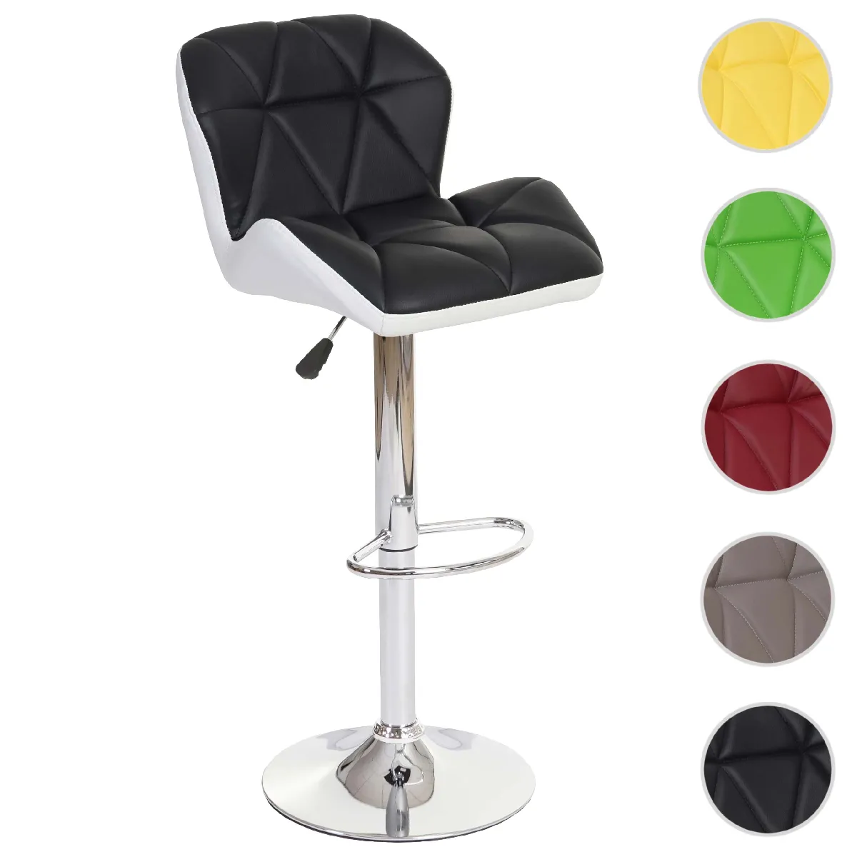 Mendler Noir Tabouret De Bar Similicuir Réglable