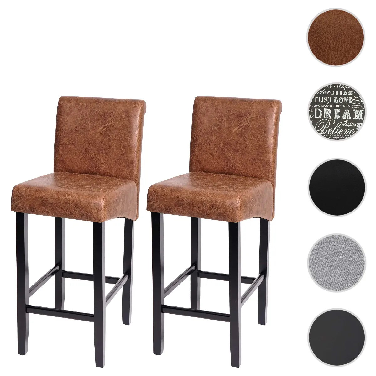 Mendler Marron Lot De 2 Tabourets De Bar