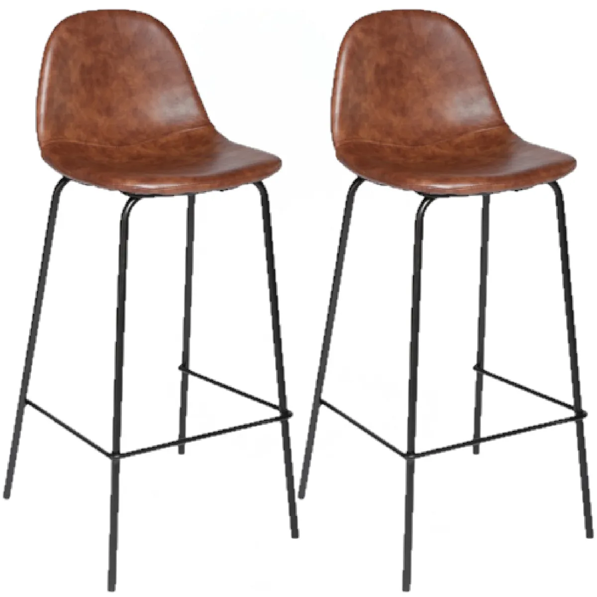 Lot de 2 Chaises de bar Vladi - Marron