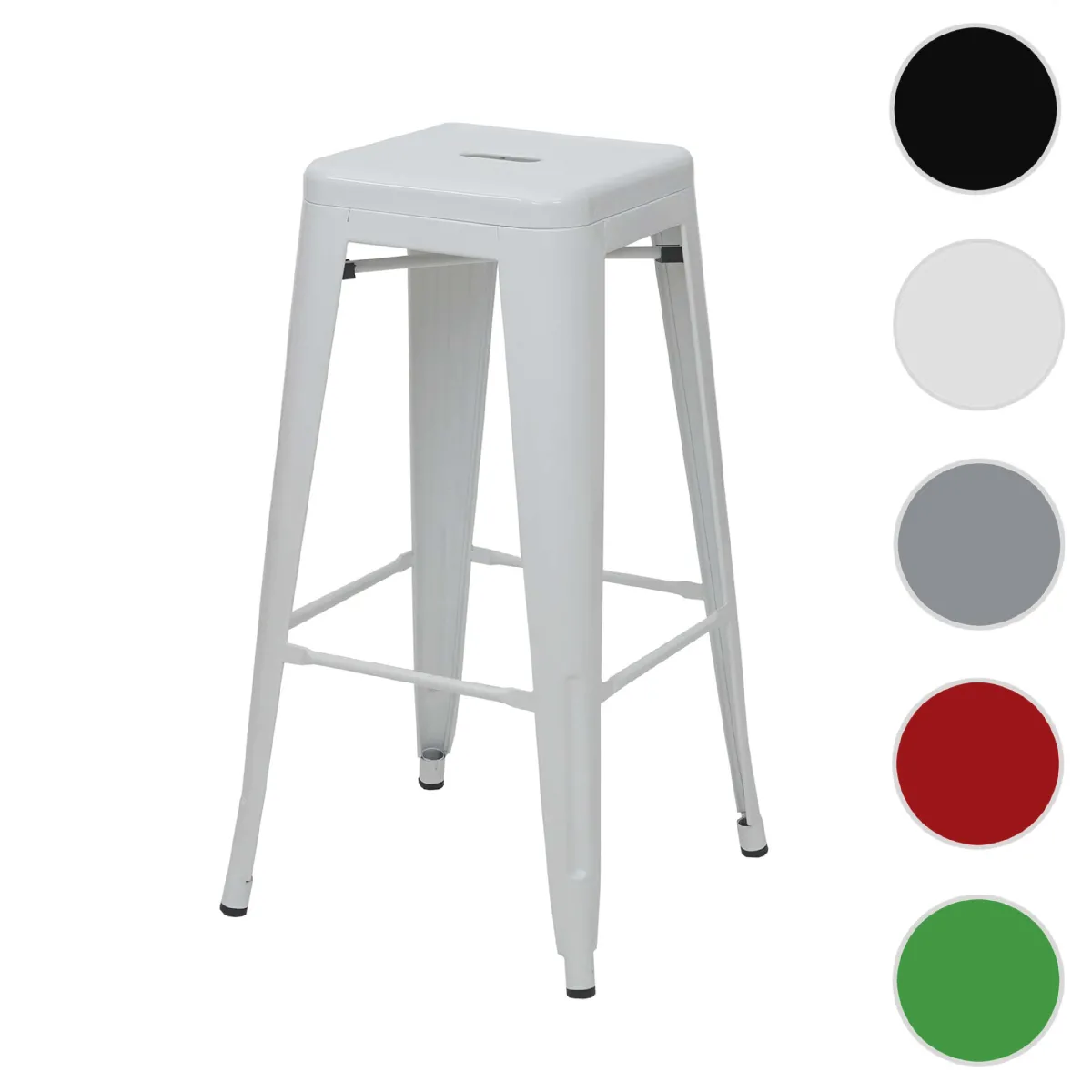 Mendler Blanc Tabouret De Bar Industriel