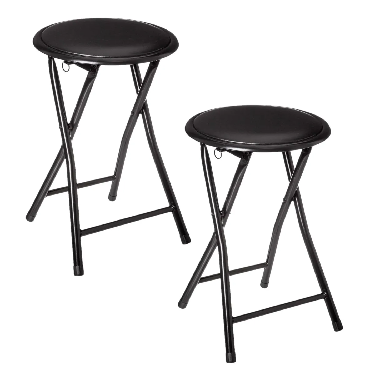 Lot de 2 Tabourets pliants en PVC - Noir