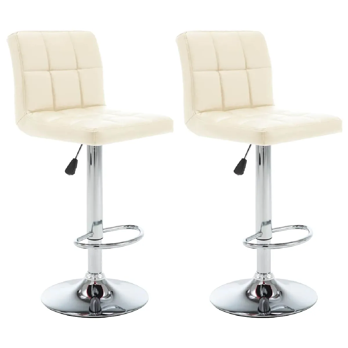 Non Communiqué Crème Tabourets De Bar Lot De 2 Similicuir - Image 3