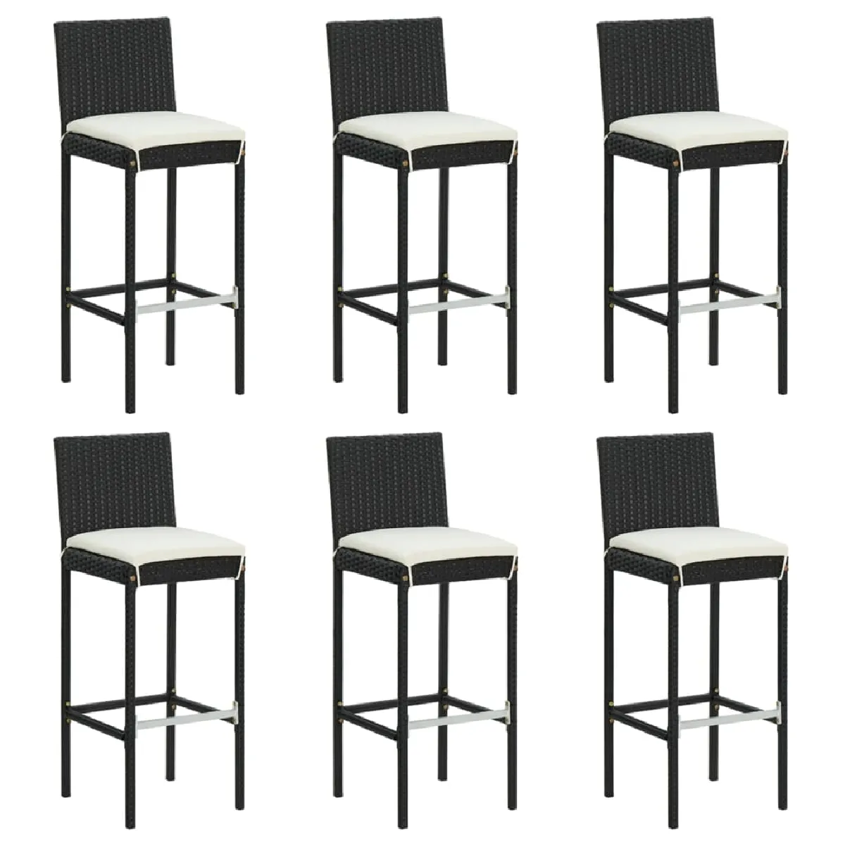 vidaXL Tabourets de bar avec coussins Lot de 6