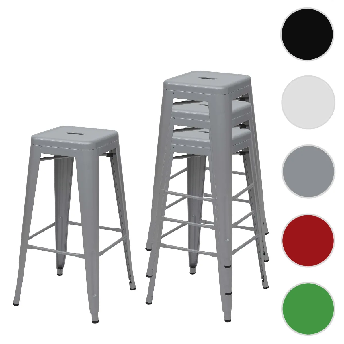 Mendler Tabouret de bar - Gris