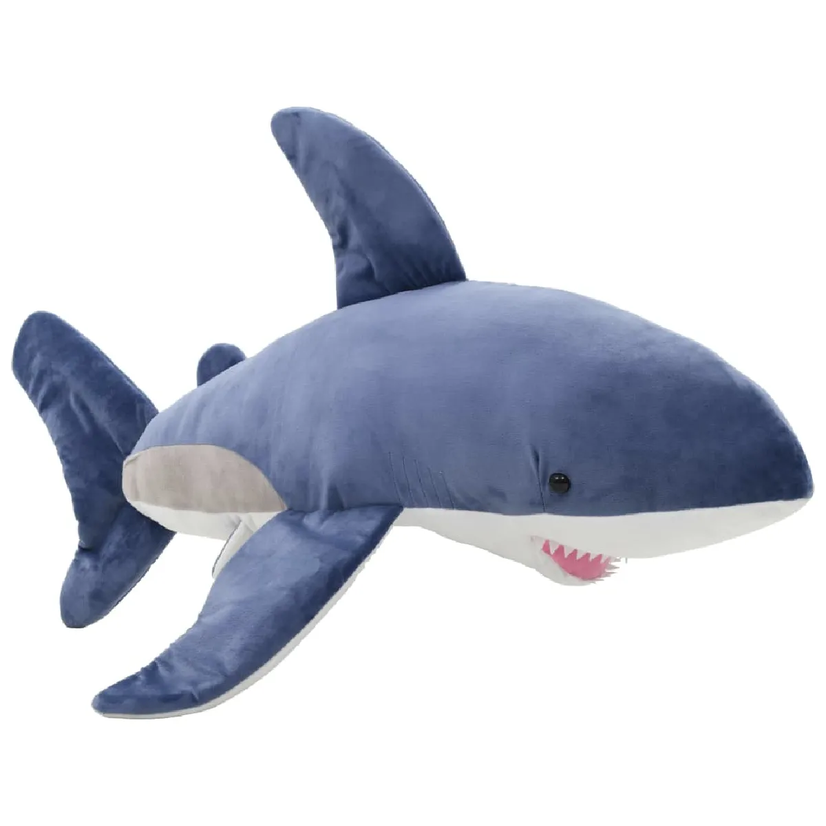 vidaXL Requin en peluche 200 cm - Bleu et blanc