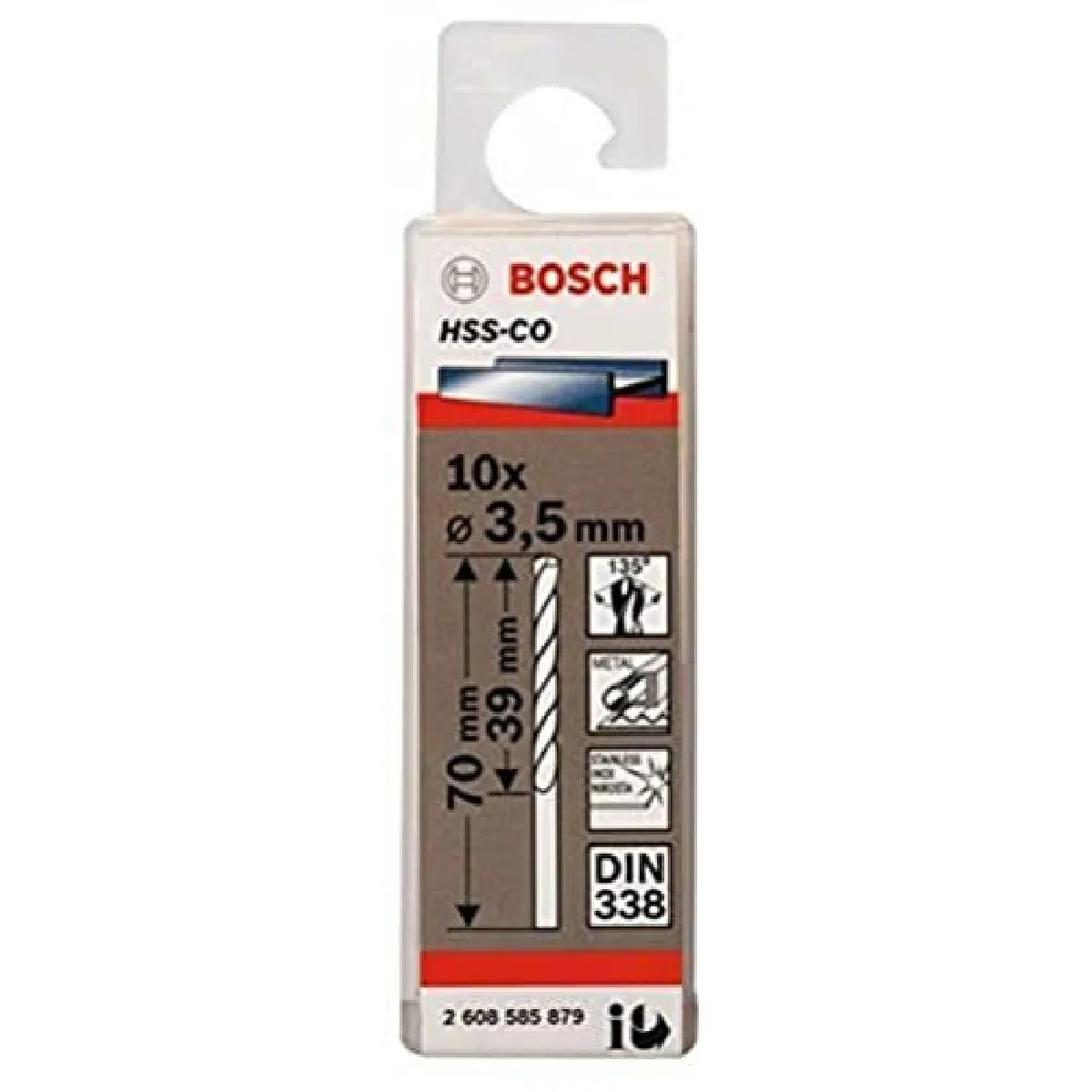 Bosch Foret Hélicoïdal Métaux HSS Co x10