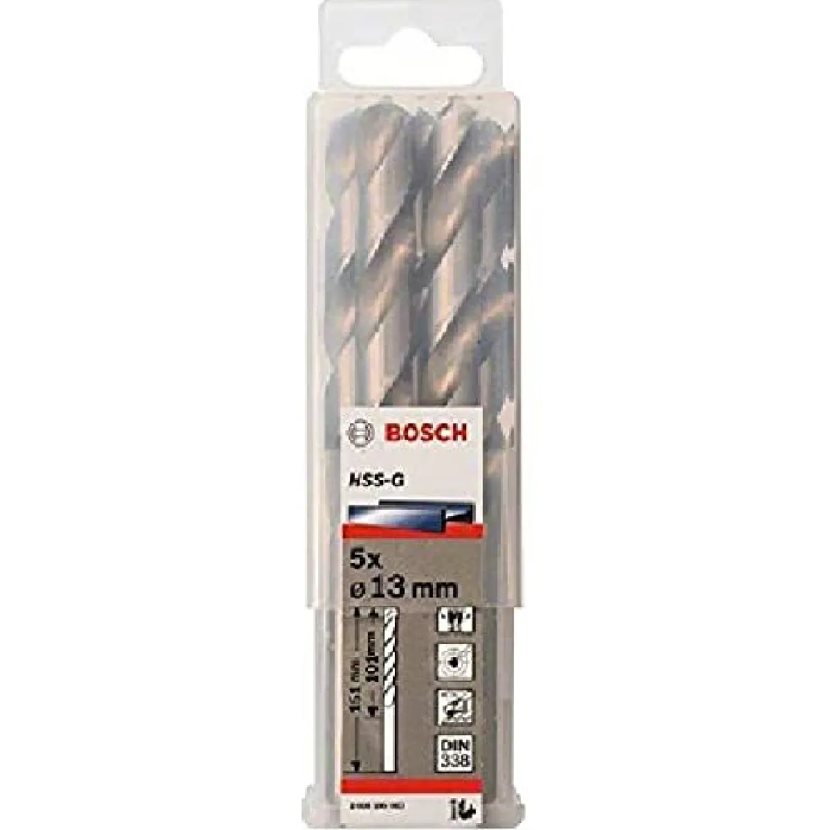 Foret À Métal Bosch HSS-G – Ø 13 mm, Lot De 5