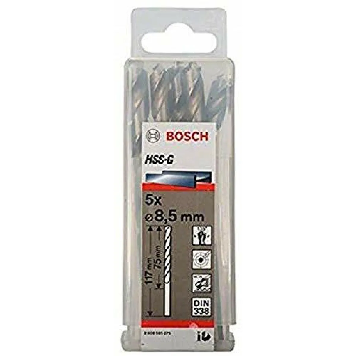 Bosch Lot 5 forets métal HSS G Ø 8.8mm - vue 8