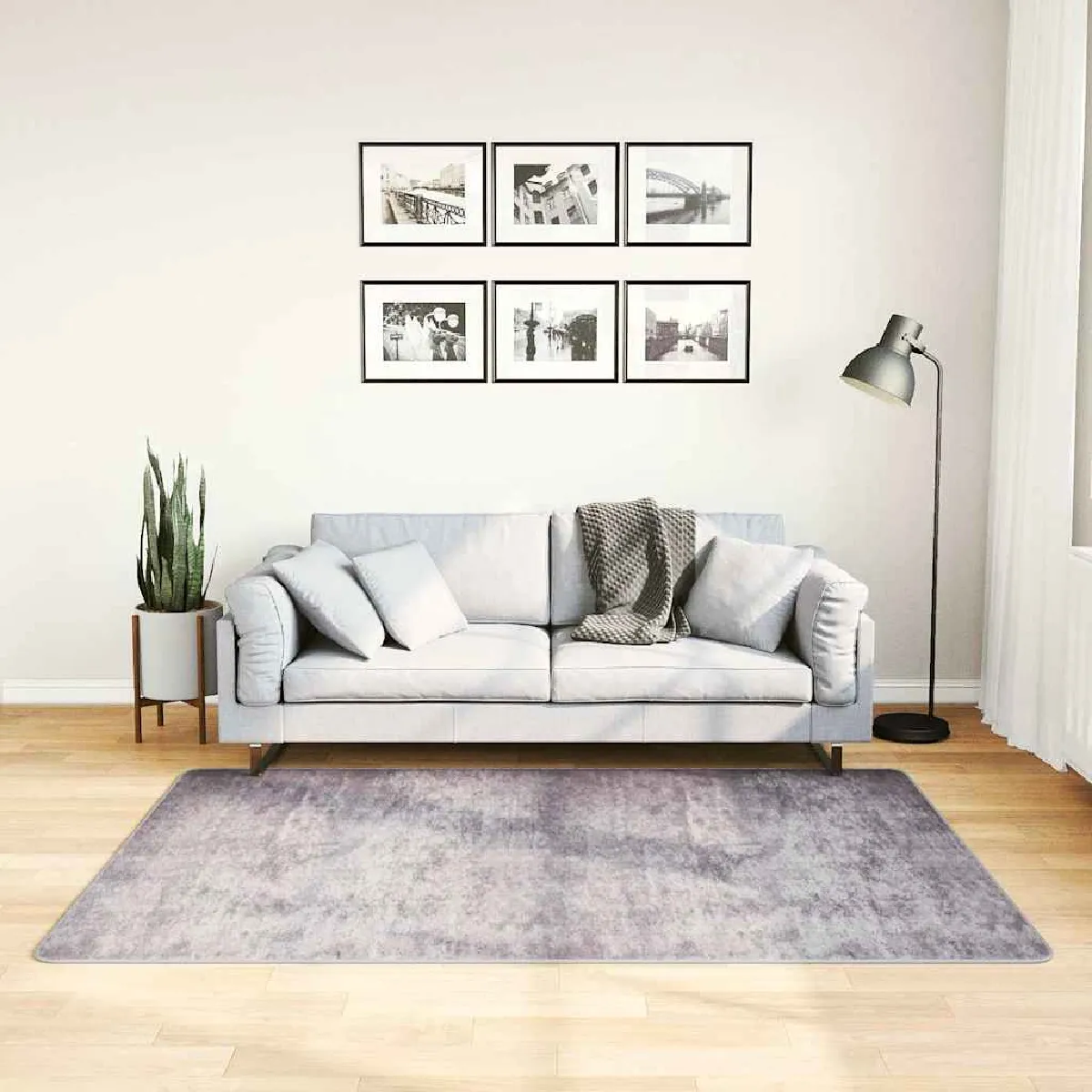 vidaXL - Tapis - Cuir - Gris - 120x180 cm - Image 3