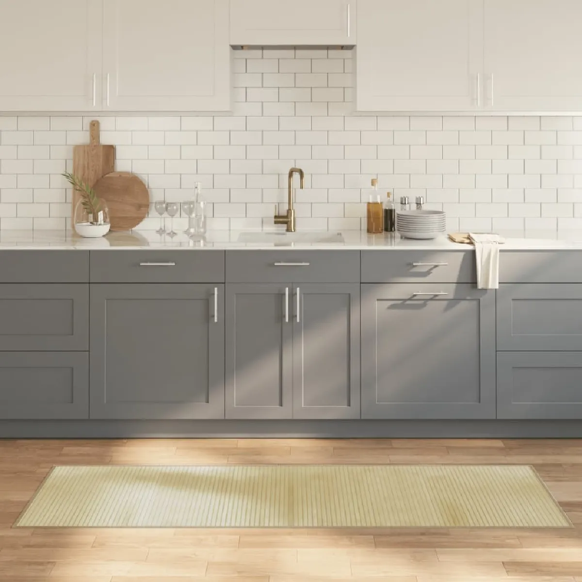 VIDAXL Tapis rectangulaire bambou 60x200 cm - vue 1