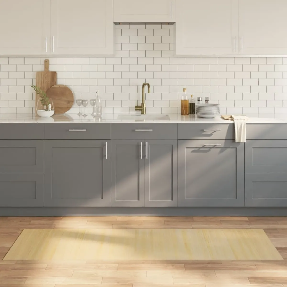 VidaXL Tapis Bambou - Naturel clair