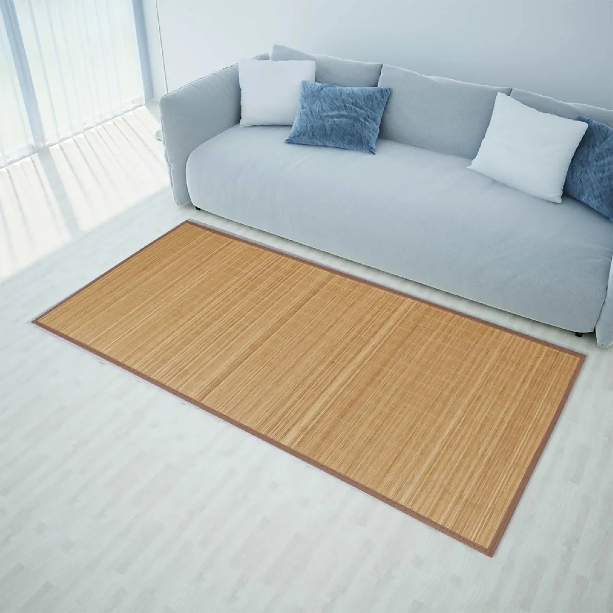 Vidaxl Marron Tapis En Bambou À Latte Rectangulaire 80 X 300 Cm - Image 3