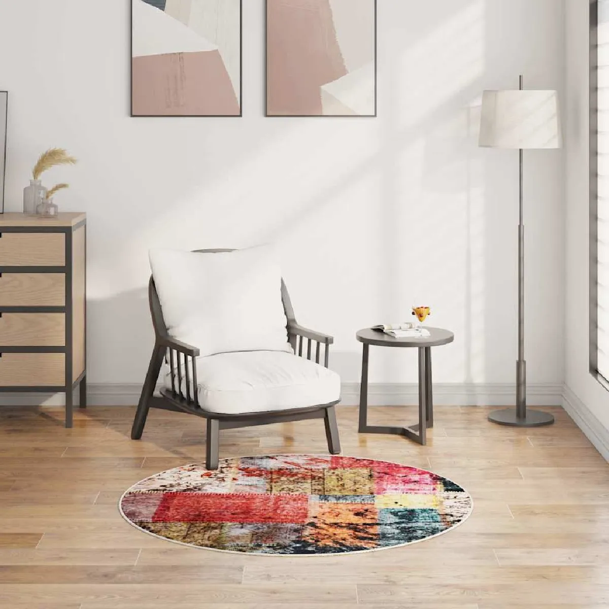 Vidaxl Tapis Lavable Antidérapant Patchwork ?120 Cm Multicolore - Image 2