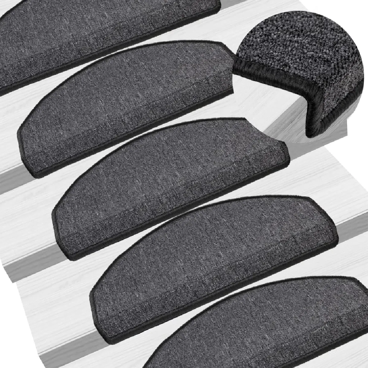 VidaXL Tapis d'Escalier - Anthracite