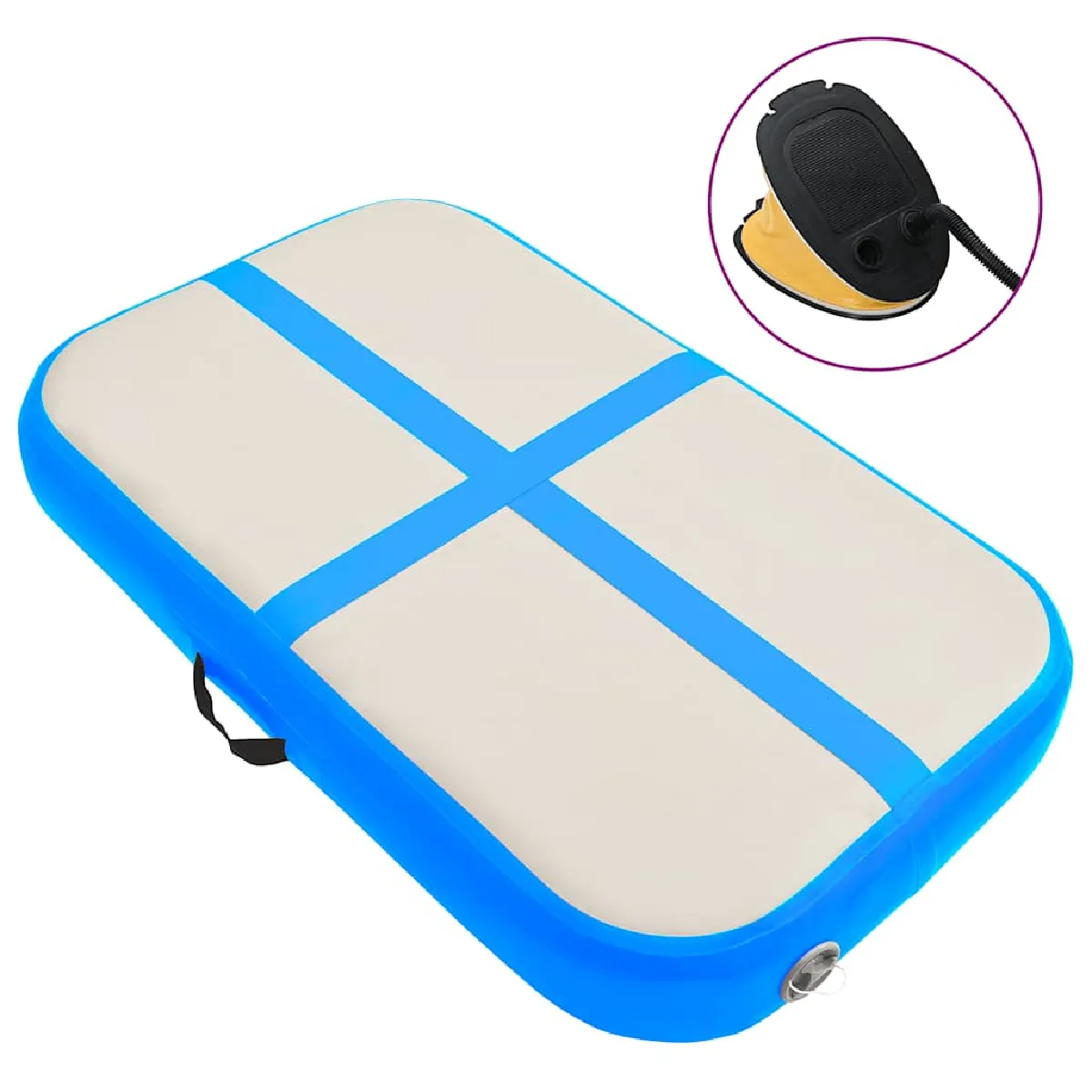 VIDAXL Tapis gonflable de gymnastique  - Bleu 60x100cm