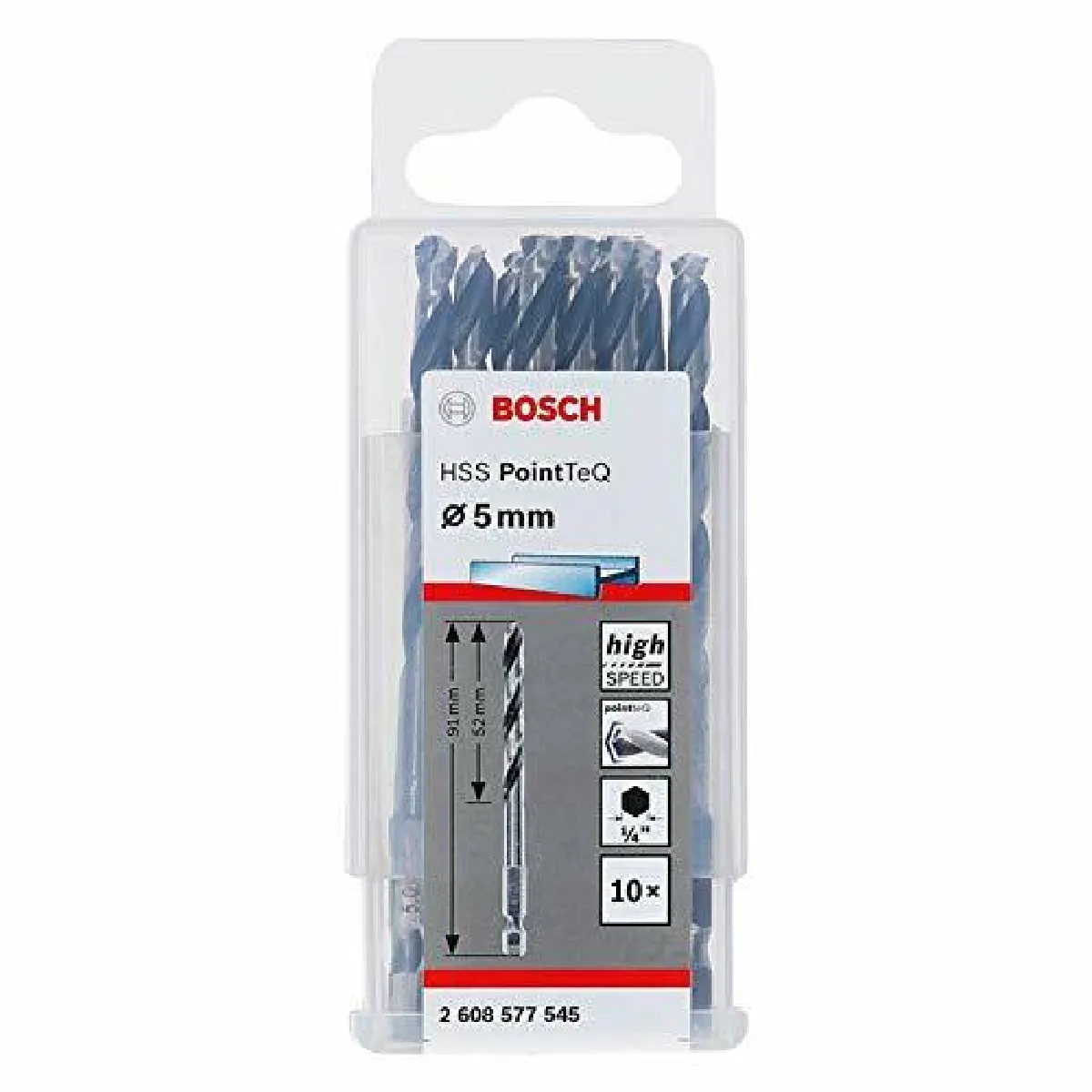 Bosch Forets à hélice PointTeQ 5 0 x 52 x 91 mm 2608577545 - vue 2