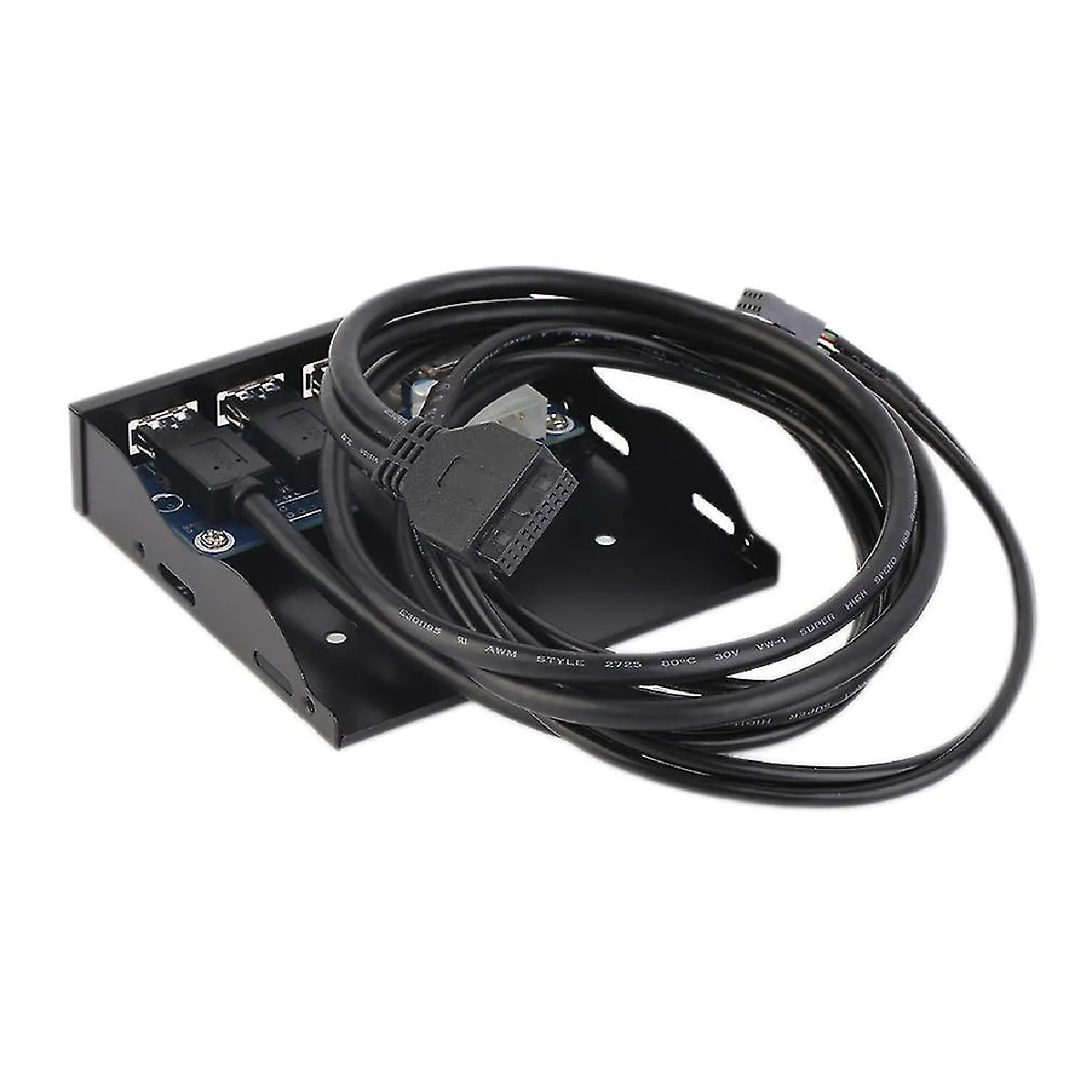 Panneau Avant USB 2.0 Et Audio HD Pour PC - Remplace Un Lecteur Disquette 3,5", 2 Ports USB + Micro/audio, Plug & Play !