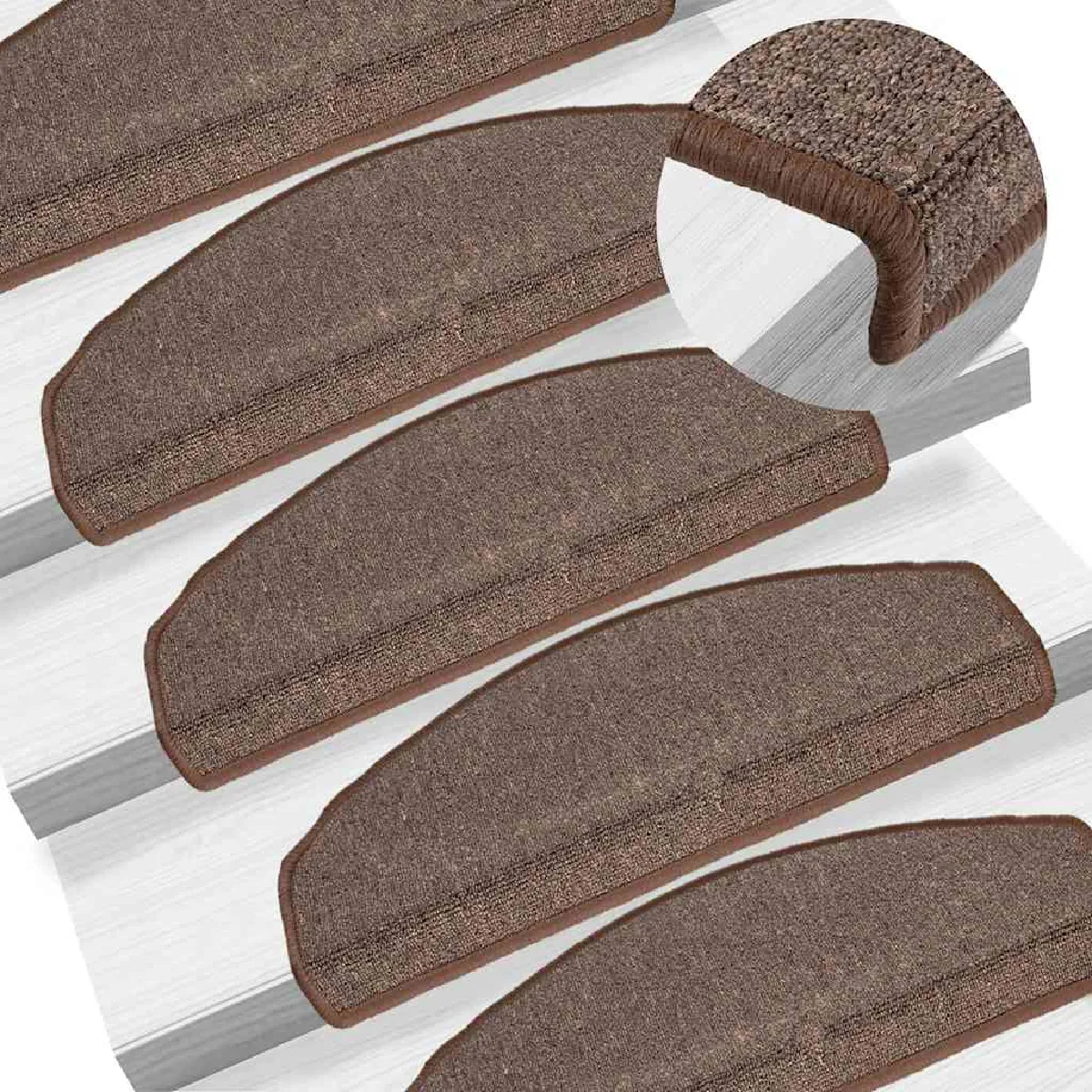 VidaXL Tapis d'escalier Marron