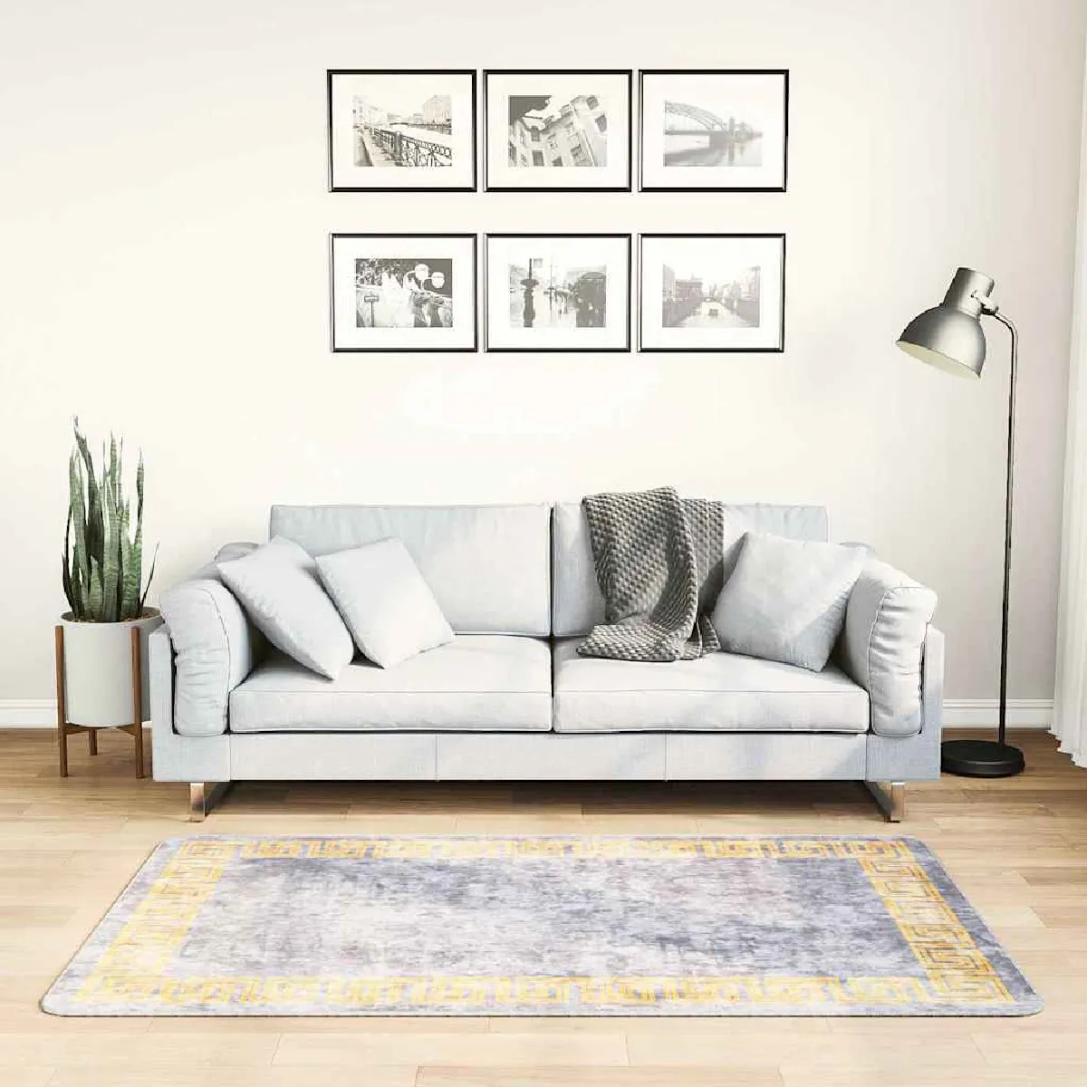 Non Communiqué Gris Vidaxl Vloerkleed Wasbaar Anti-Slip 80X150 Cm Grijs337934 - Image 3