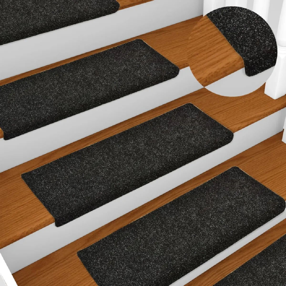 Decoshop26 Tapis d'escalier Noir