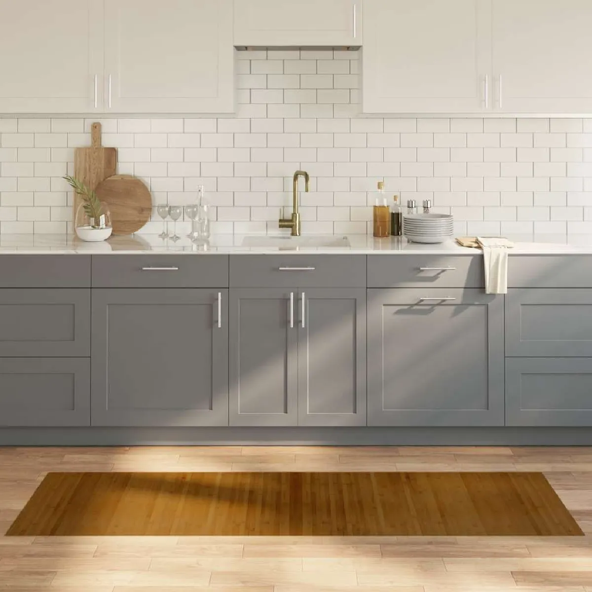 VIDAXL Tapis rectangulaire bambou 60x200 cm - vue 3