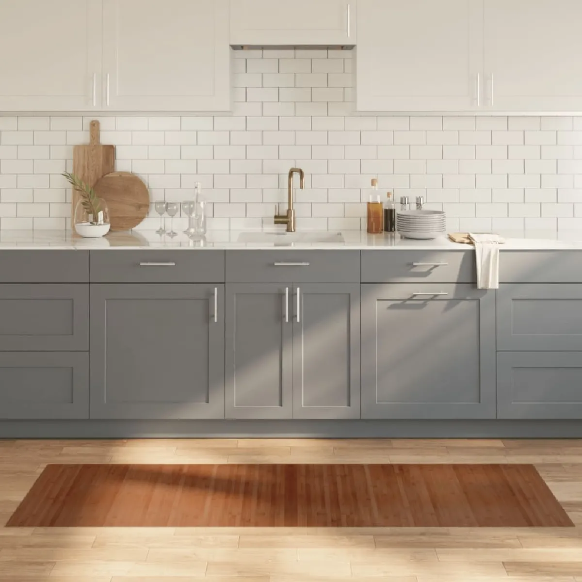 VIDAXL Tapis rectangulaire bambou 60x200 cm - vue 2