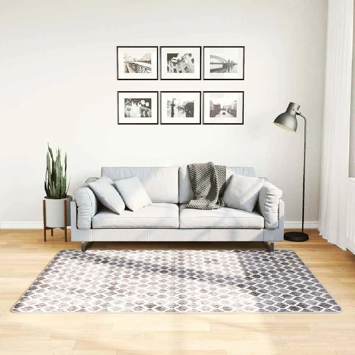 Non Communiqué Gris Vidaxl Vloerkleed Wasbaar Anti-Slip 120X180 Cm Meerkleurig337978 - Image 3