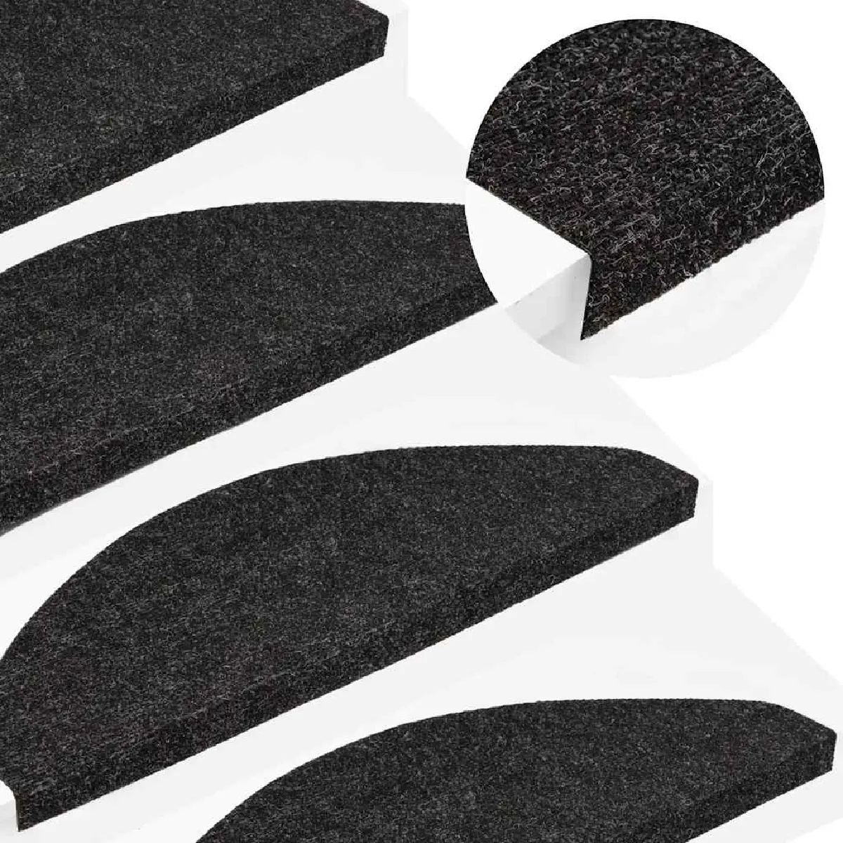 vidaXL Tapis d'Escalier Noir