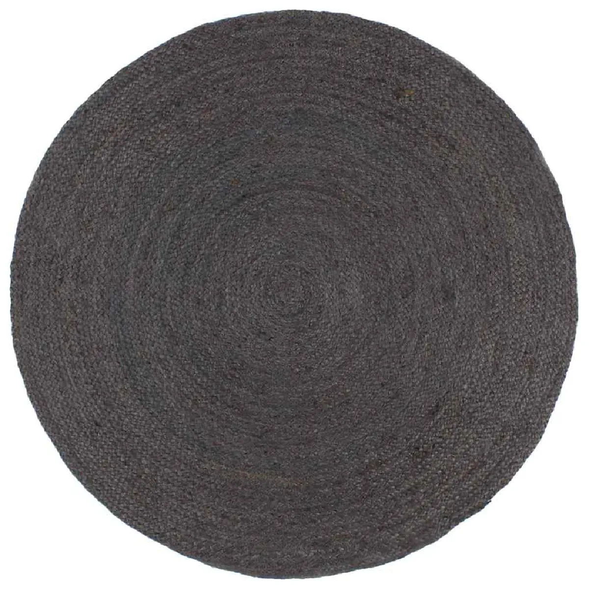 Vidaxl Gris Tapis Jute Rond - Foncé
