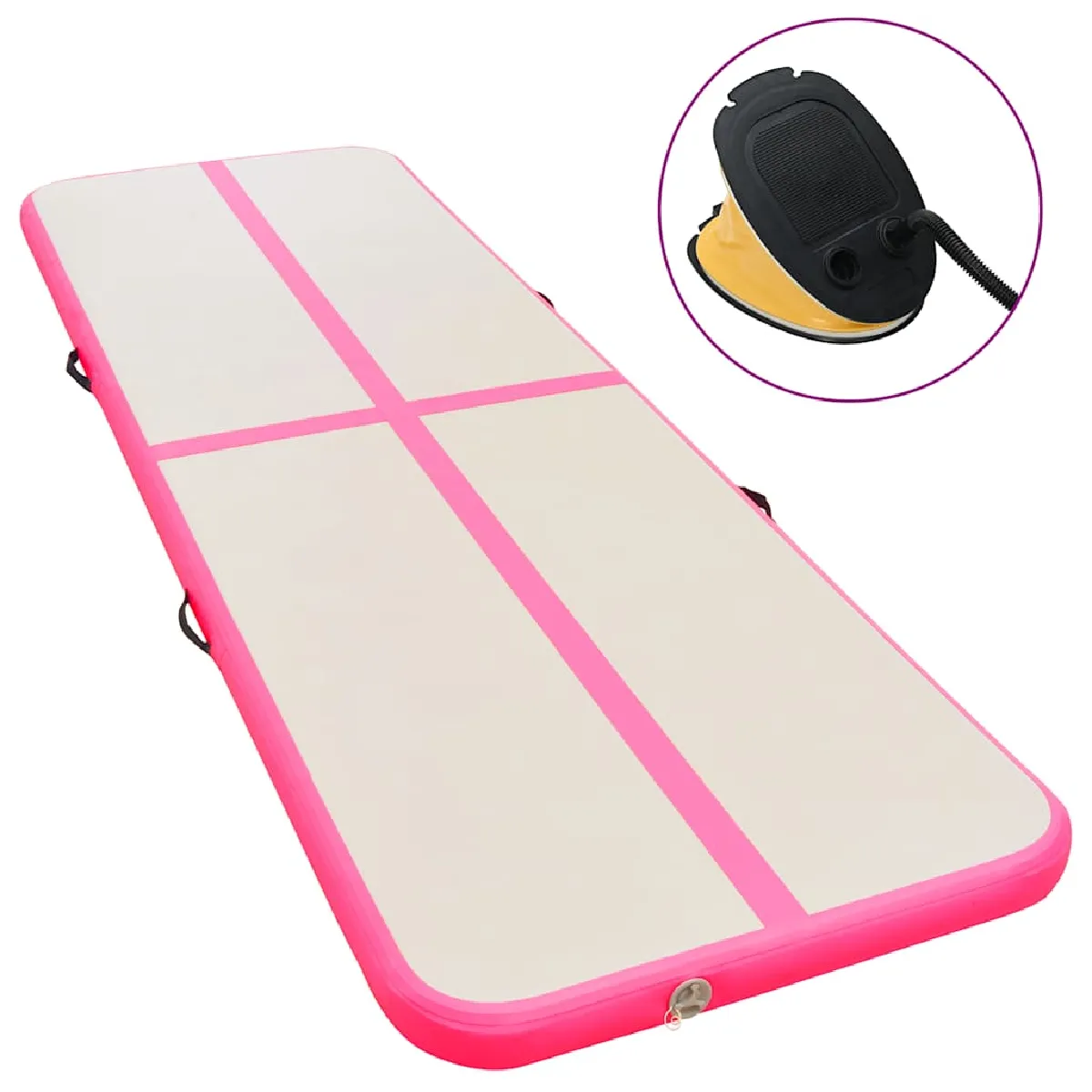 VIDAXL  Tapis gonflable de gymnastique avec pompe - Rose