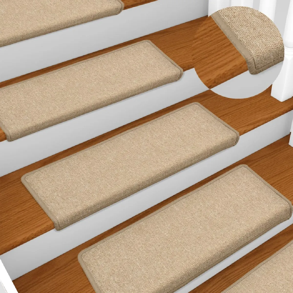 Decoshop26 Tapis d'escalier Taupe