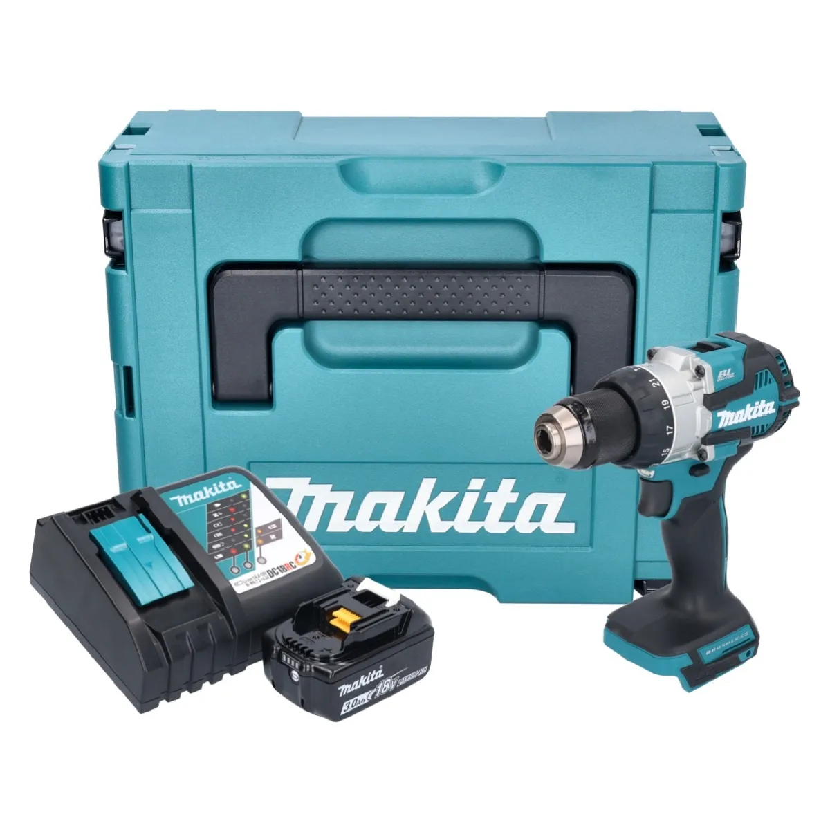 Makita DHP 489 RF1J Perceuse Visseuse Percussion 18 V - vue 2