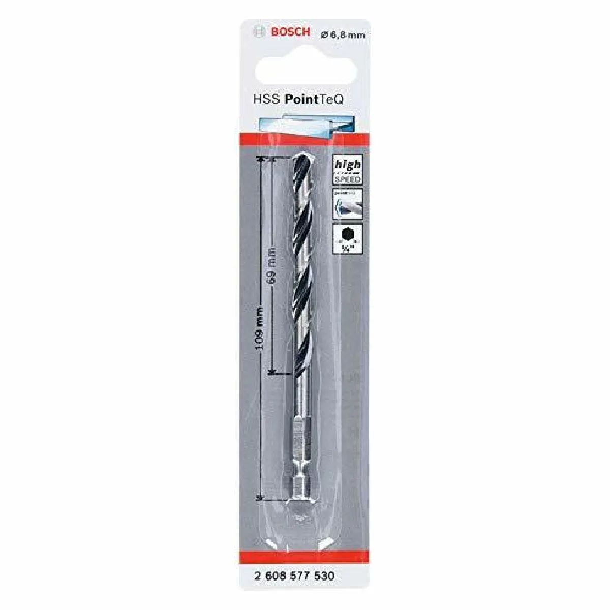 Foret À Métal Bosch 2608577530 – HSS PointTeQ Hex 6,8 mm