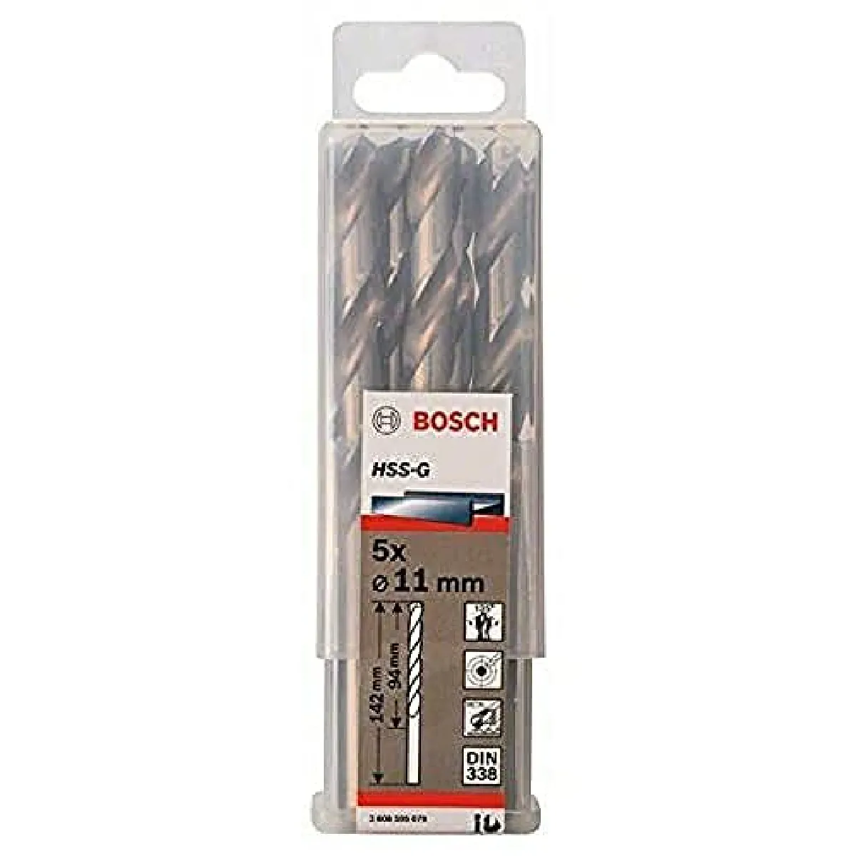 Bosch Lot 5 forets métal HSS G Ø 8.8mm - vue 2