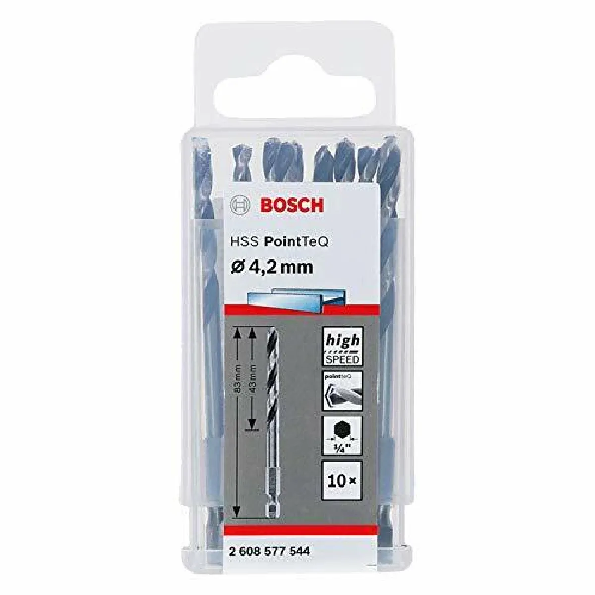 Forets À Métal Bosch 2608577544 – HSS PointTeQ Hex, Lot de 10