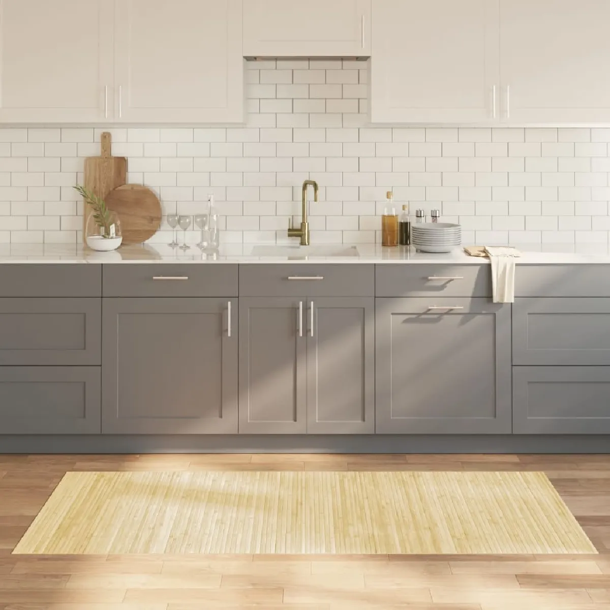 VidaXL Tapis rectangulaire Bambou - vue 2