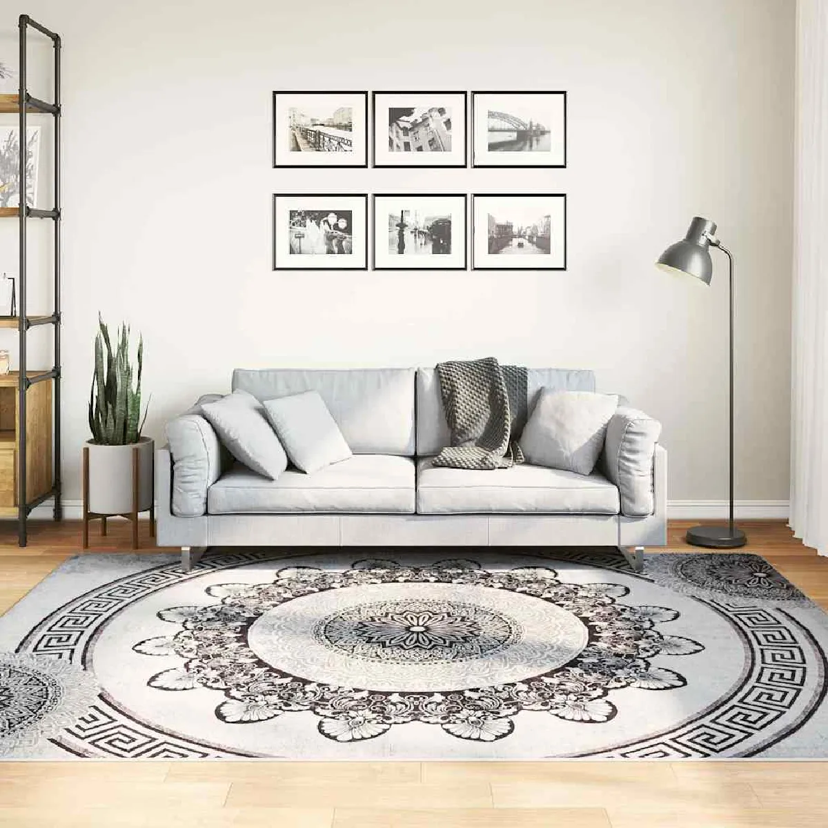 Non Communiqué Gris Vidaxl Vloerkleed Wasbaar Anti-Slip 160X230 Cm Meerkleurig337985 - Image 3