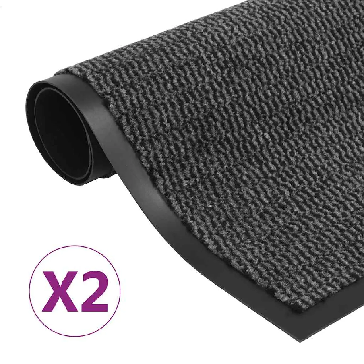 Vidaxl Anthracite Droogloopmatten 2 St Rechthoekig Getuft 60X90 Cm Antraciet3051605 - Image 3