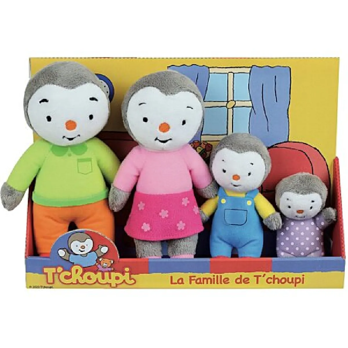 Coffret peluches Jemini T'choupi Famille 4 pièces lavable 9,5-19 cm - Image 2