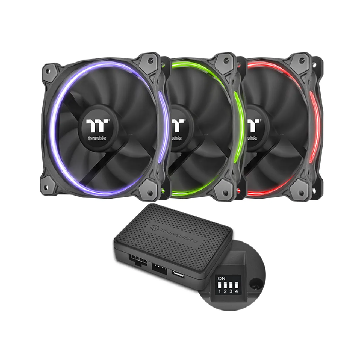 Thermaltake Pack 3 Ventilateurs + Controleur Riing 12 Rgb Premium