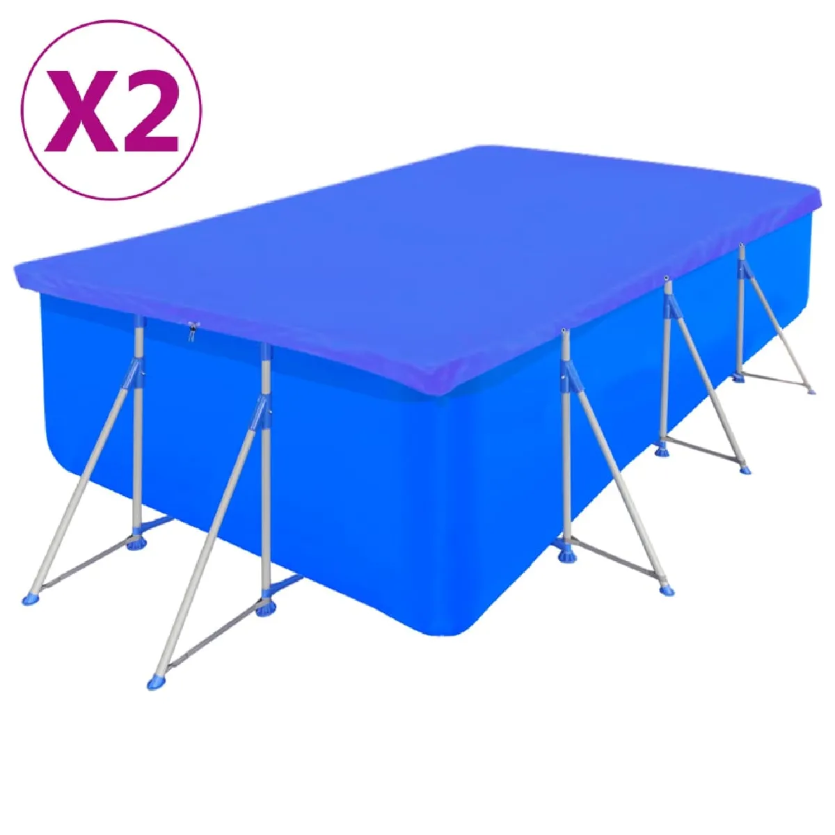 VIDAXL - Couverture de piscine rectangulaire - 394x207 cm - Bleu - Image 2