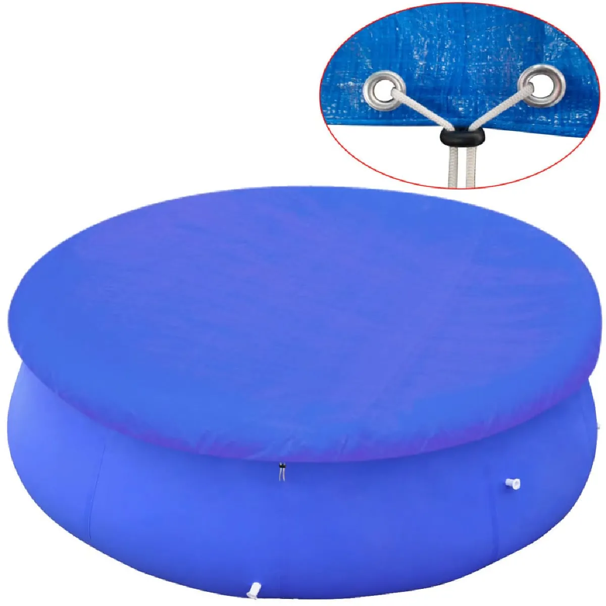 Bâche Piscine en PE Ronde 300 cm VIDAXL Autoportante Hydrofuge - vue 2