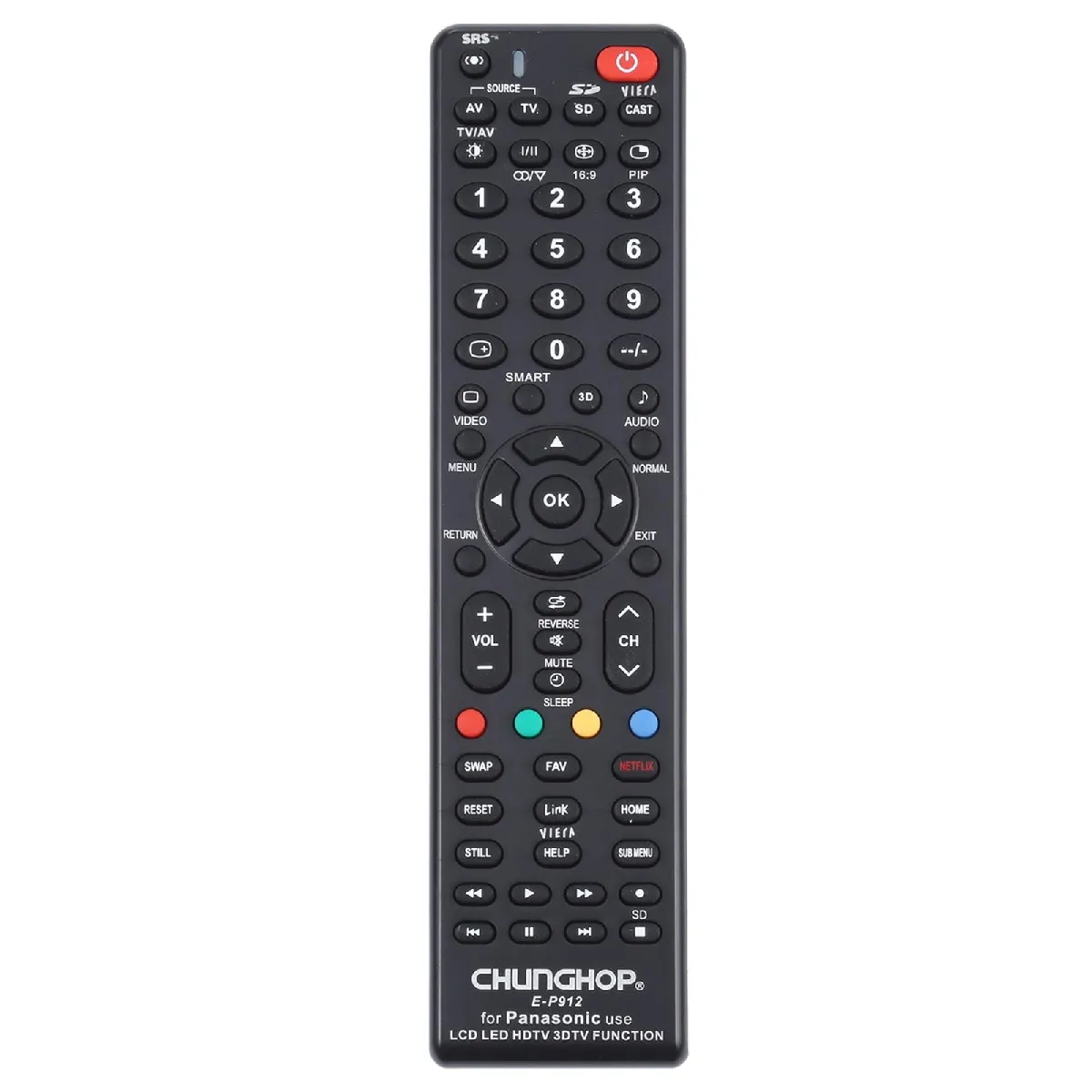 Yonis Noir Télécommande Universelle Télévision Panasonic Ledtv Lcdtv Hdtv 3Dtv