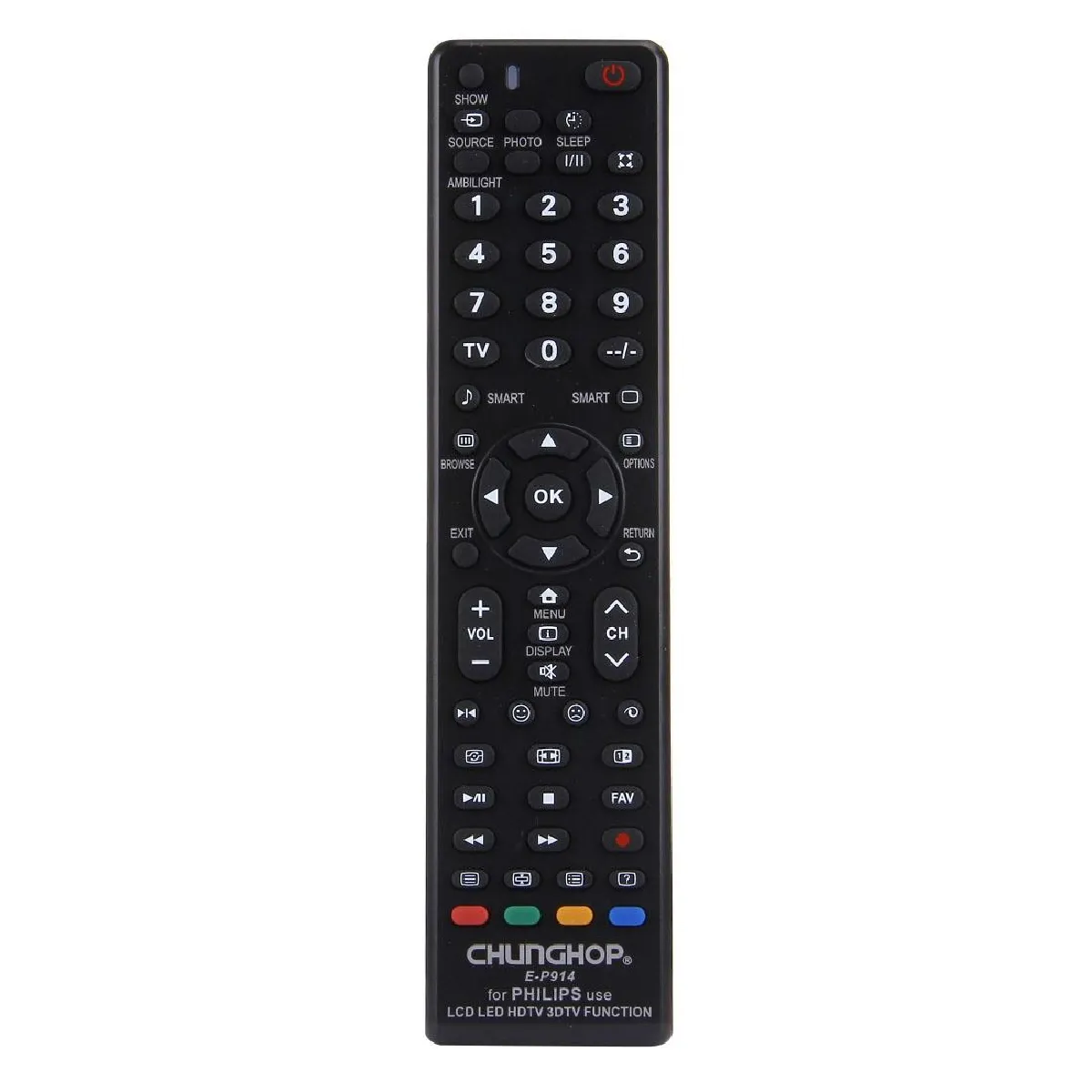 Generique Noir Télécommande Universelle Télévision Philips Ledtv Lcdtv Hdtv 3Dtv Piles Aaa Yonis - Image 3