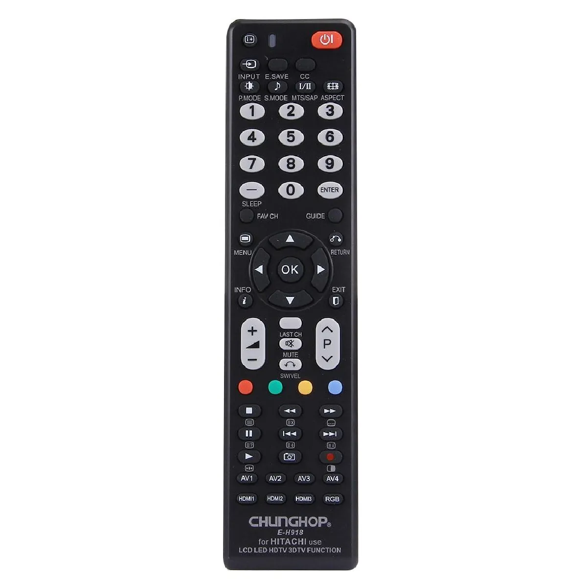 GENERIQUE - Télécommande Universelle pour Téléviseur Hitachi - LED - LCD - HDTV - Noir - Image 2